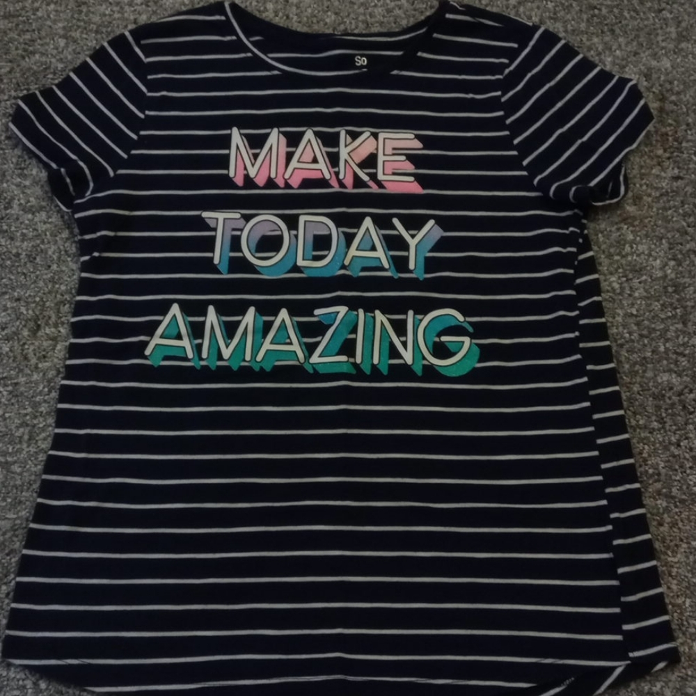 Navy MAKE TODAY AMAZING top